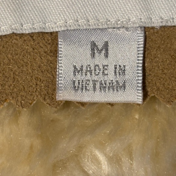 Liz Claiborne Faux Suede Coat Jacket Faux Fur‎ Collar Cuffs Tan Medium M - Picture 8 of 10